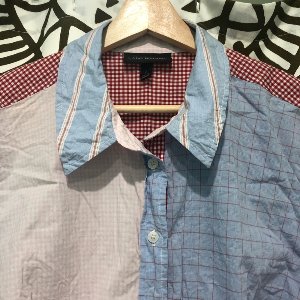 Lane Bryant Mixed Pattern Button Down - image 3